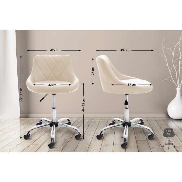 Arbeitshocker HLO-CP119 Kunstleder ~ creme