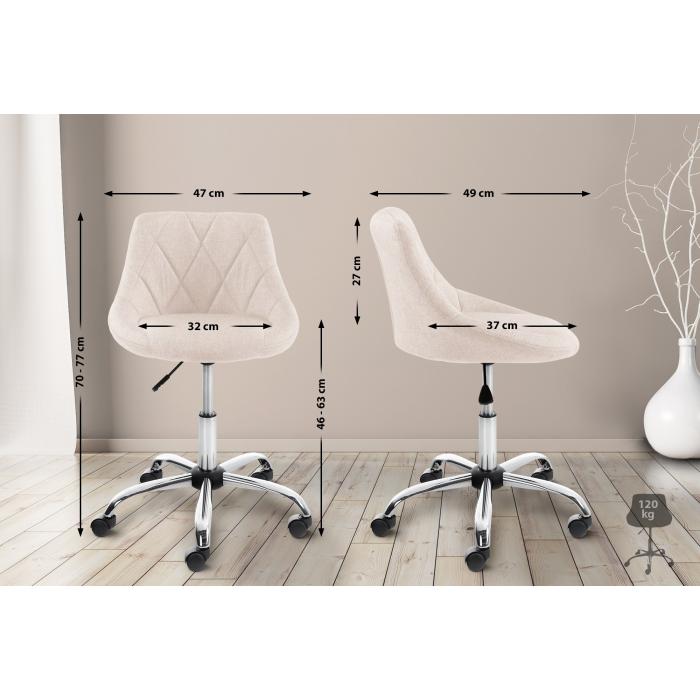Arbeitshocker HLO-CP127 Stoff ~ creme