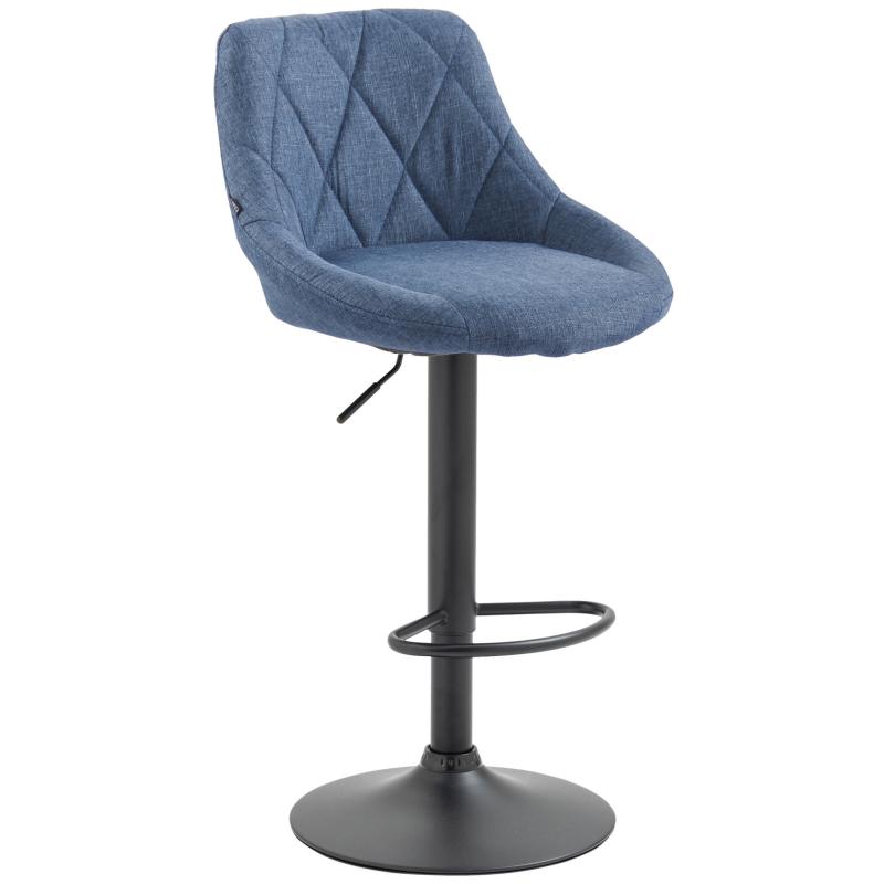 Barhocker HLO-CP30 Stoff schwarz ~ blau