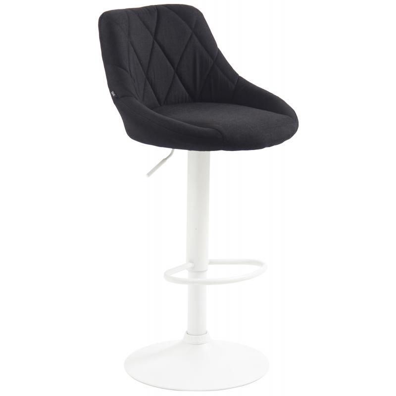 Barhocker HLO-CP30 Stoff wei ~ schwarz