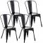 4er Set Stuhl HLO-CP57 ~ schwarz