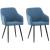 2er Set Esszimmerstuhl HLO-CP4 Stoff ~ blau