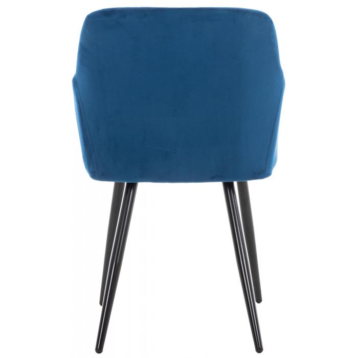 2er Set Esszimmerstuhl HLO-CP3 Samt ~ blau