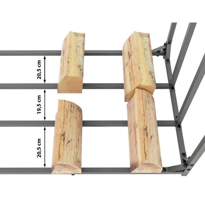 Kaminholzunterstand HLO-CP36 Metall S ~ anthrazit