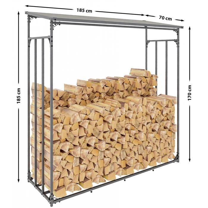 Kaminholzunterstand HLO-CP36 Metall XXL ~ anthrazit