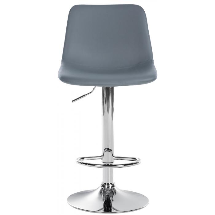 Barhocker HLO-CP251 Kunstleder chrom ~ grau
