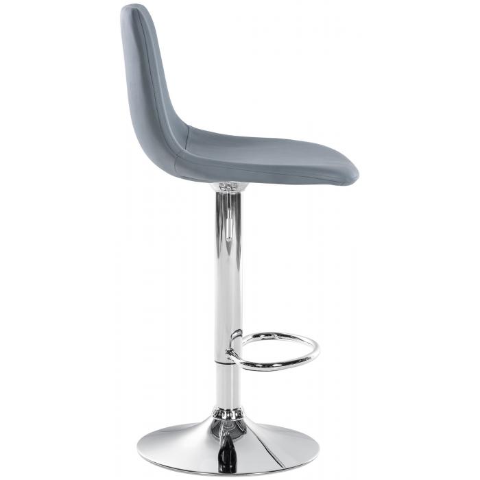Barhocker HLO-CP251 Kunstleder chrom ~ grau