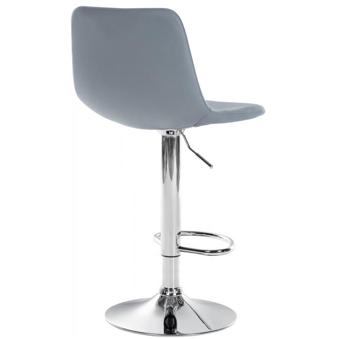Barhocker HLO-CP251 Kunstleder chrom ~ grau