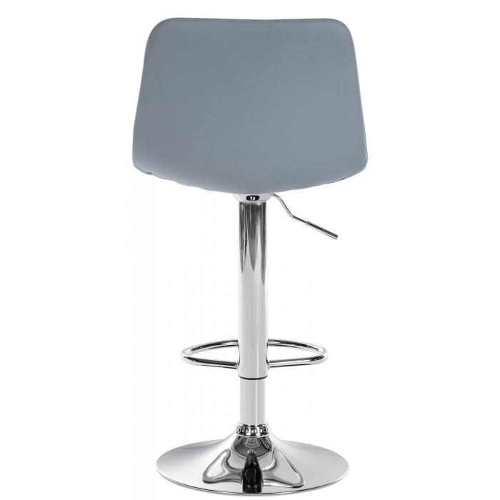 Barhocker HLO-CP251 Kunstleder chrom ~ grau