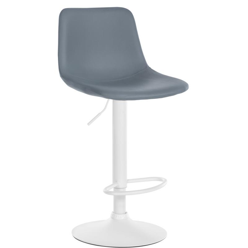 Barhocker HLO-CP251 Kunstleder wei ~ grau