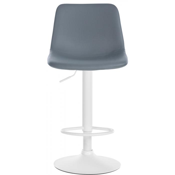 Barhocker HLO-CP251 Kunstleder wei ~ grau