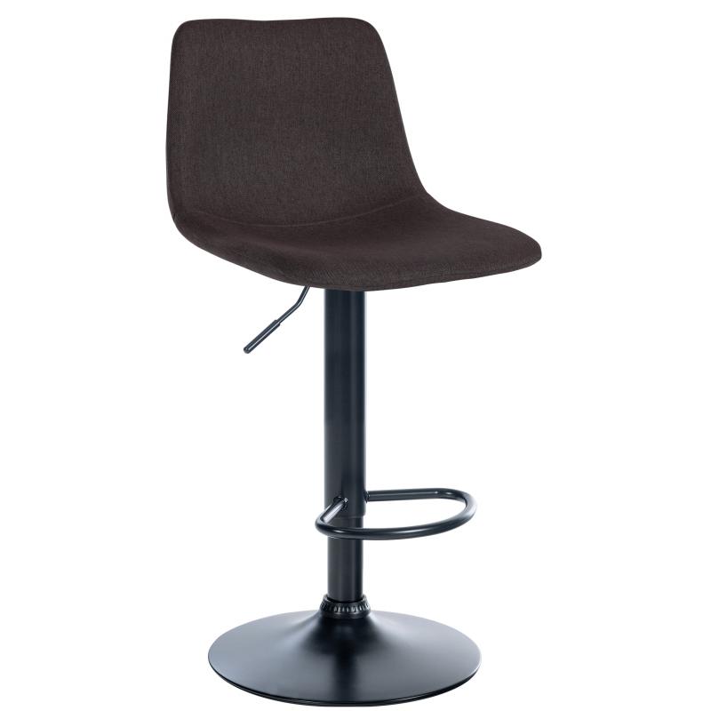 Barhocker HLO-CP253 Stoff Schwarz ~ taupe
