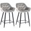 2er Set Barhocker HLO-CP259 Samt ~ grau