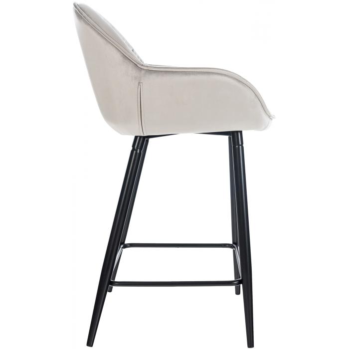 2er Set Barhocker HLO-CP259 Samt ~ grau