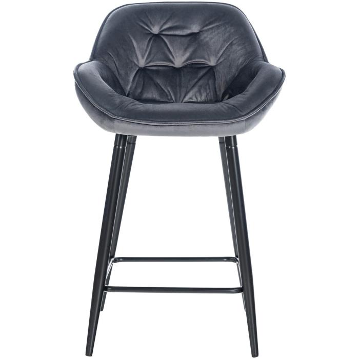 2er Set Barhocker HLO-CP259 Samt ~ dunkelgrau
