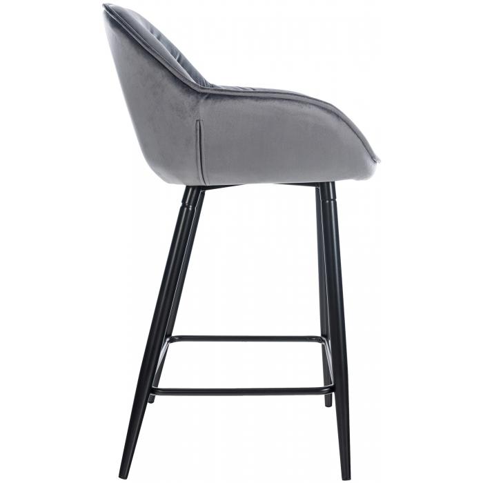 2er Set Barhocker HLO-CP259 Samt ~ dunkelgrau