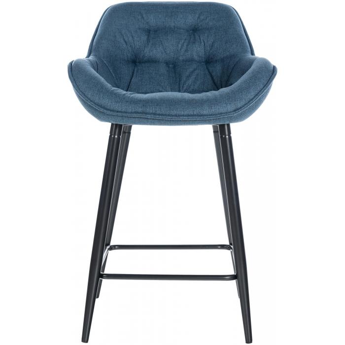 2er Set Barhocker HLO-CP260 Stoff ~ blau