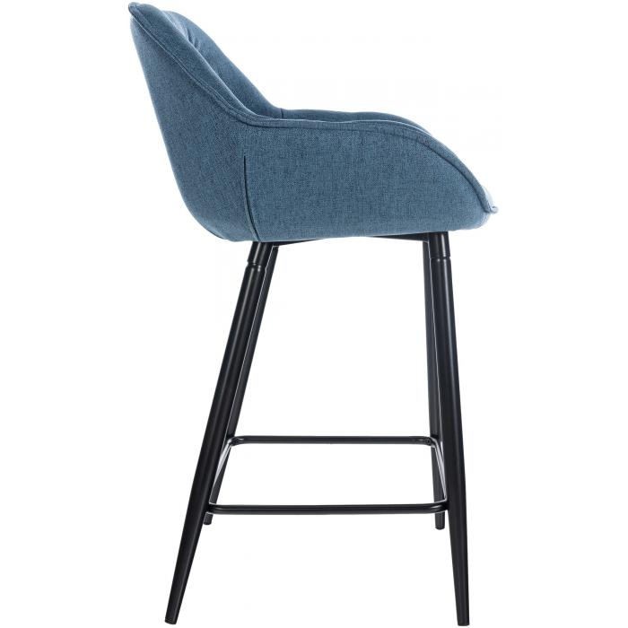 2er Set Barhocker HLO-CP260 Stoff ~ blau