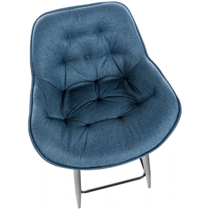 2er Set Barhocker HLO-CP260 Stoff ~ blau
