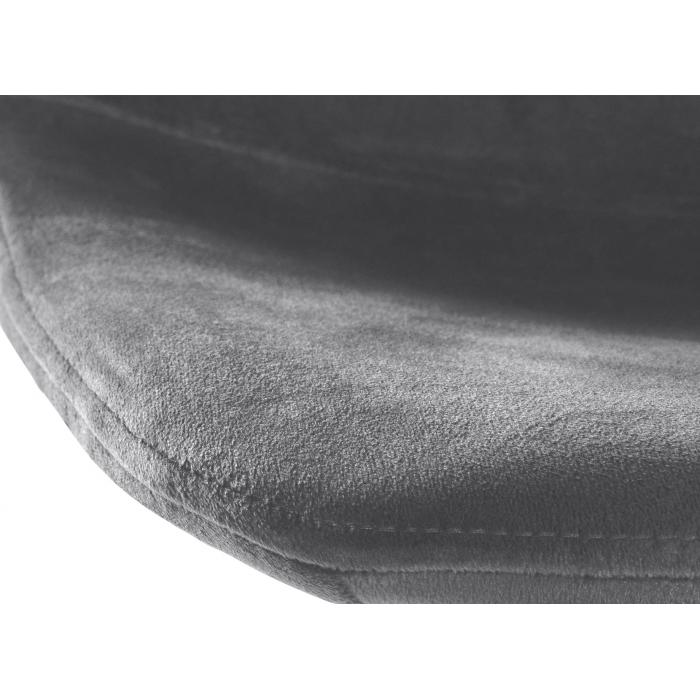 Barhocker HLO-CP252 Samt Chrom ~ dunkelgrau