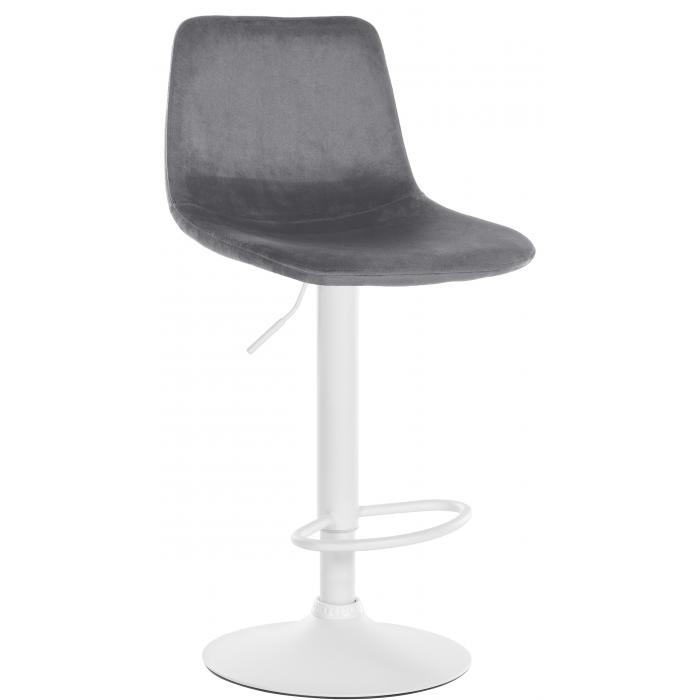 Barhocker HLO-CP252 Samt Wei ~ dunkelgrau