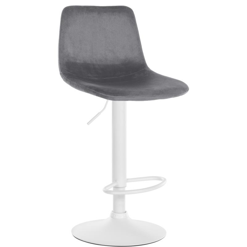 Barhocker HLO-CP252 Samt Wei ~ dunkelgrau