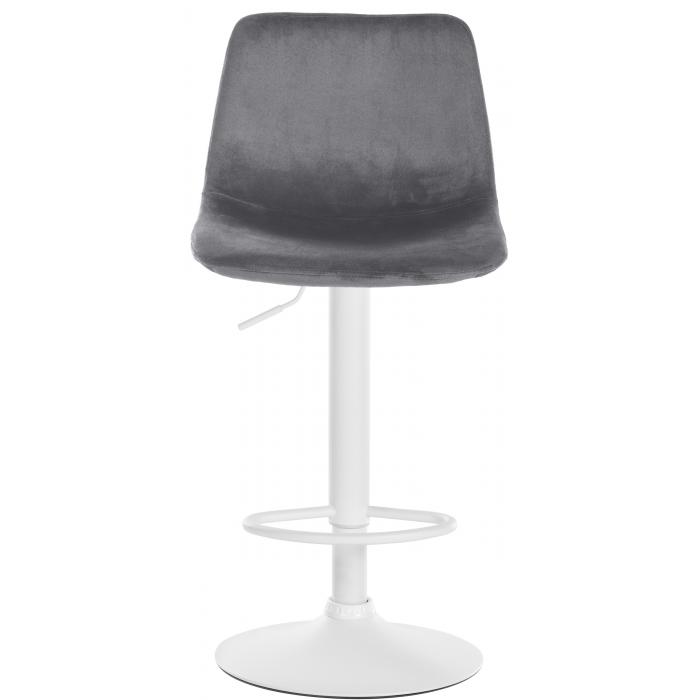 Barhocker HLO-CP252 Samt Wei ~ dunkelgrau