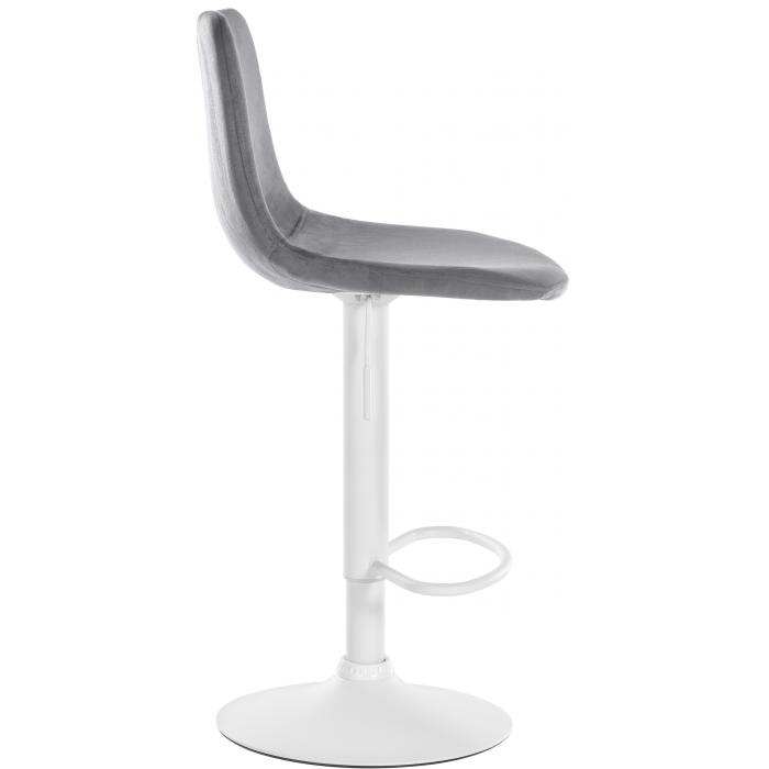 Barhocker HLO-CP252 Samt Wei ~ dunkelgrau