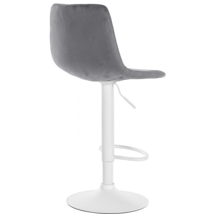 Barhocker HLO-CP252 Samt Wei ~ dunkelgrau