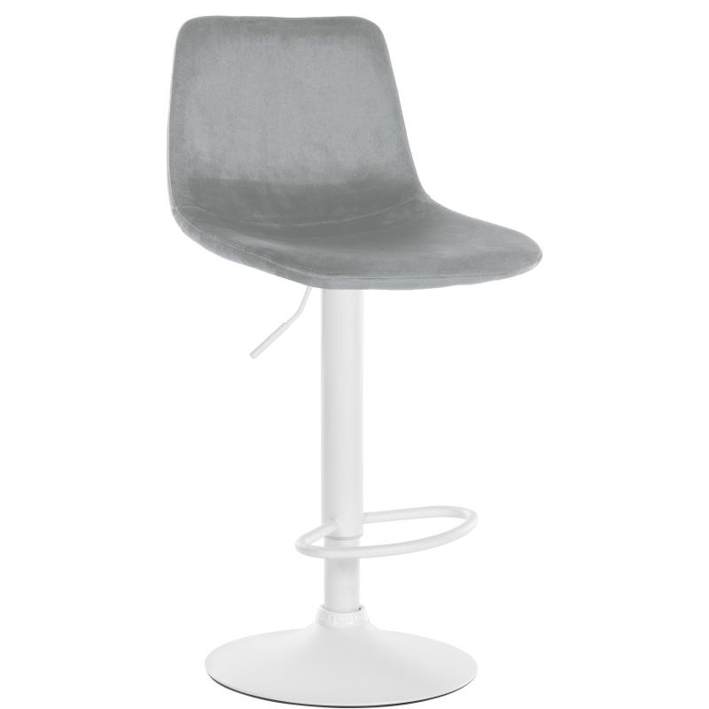 Barhocker HLO-CP252 Samt Wei ~ grau