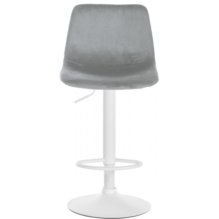 Barhocker HLO-CP252 Samt Wei ~ grau