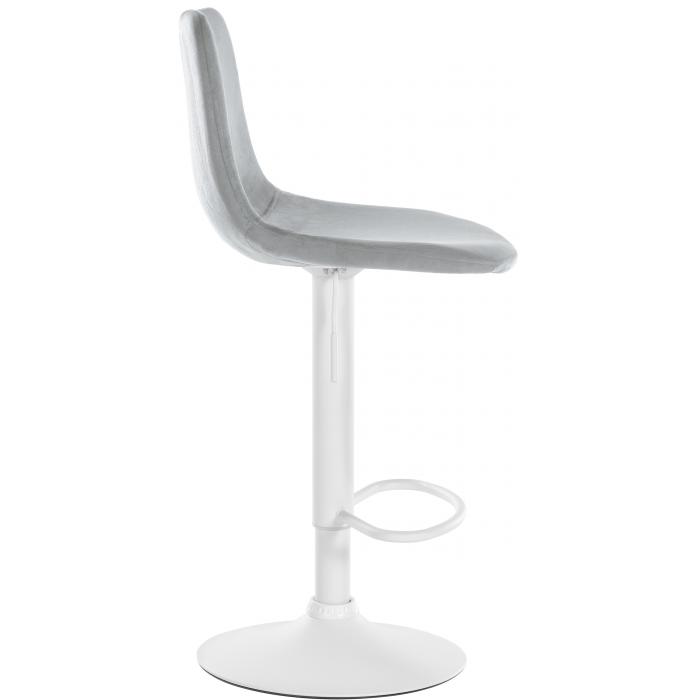 Barhocker HLO-CP252 Samt Wei ~ grau