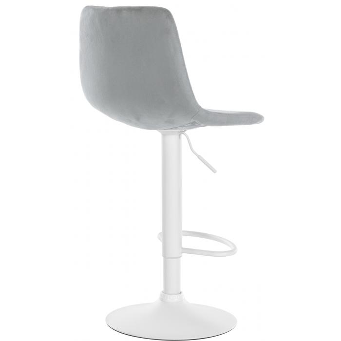 Barhocker HLO-CP252 Samt Wei ~ grau