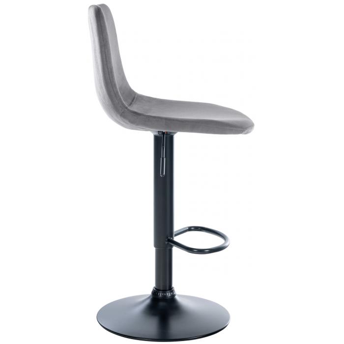 Barhocker HLO-CP252 Samt Schwarz ~ dunkelgrau