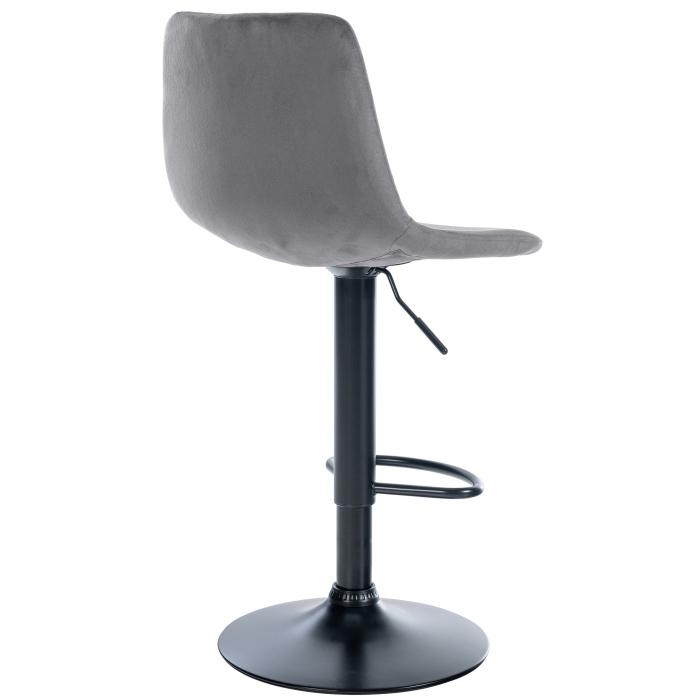 Barhocker HLO-CP252 Samt Schwarz ~ dunkelgrau