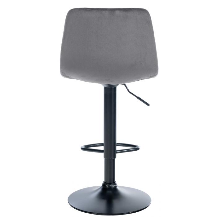 Barhocker HLO-CP252 Samt Schwarz ~ dunkelgrau