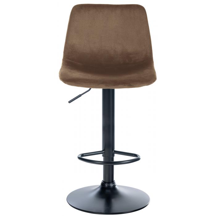 Barhocker HLO-CP252 Samt Schwarz ~ braun