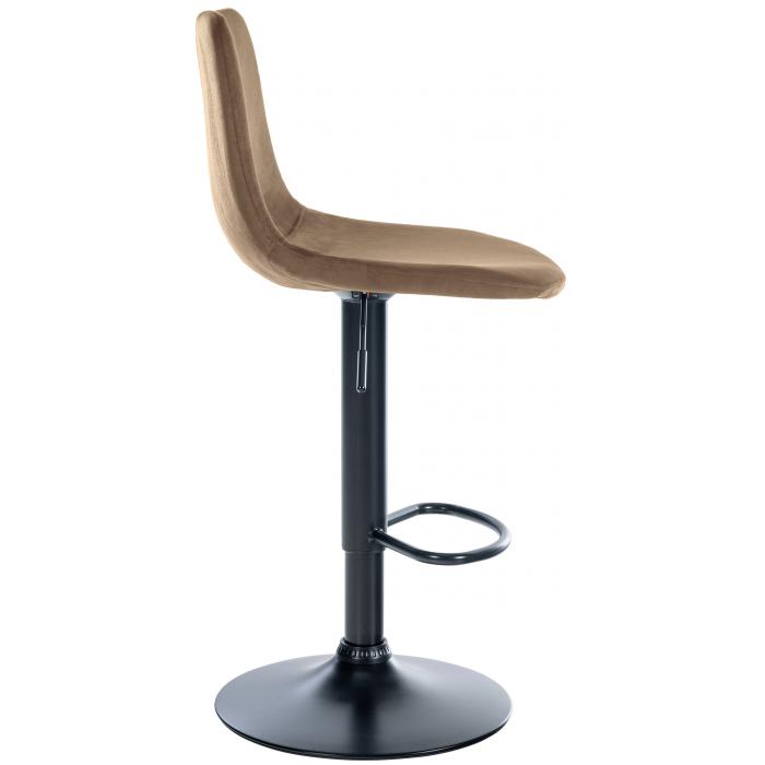 Barhocker HLO-CP252 Samt Schwarz ~ braun