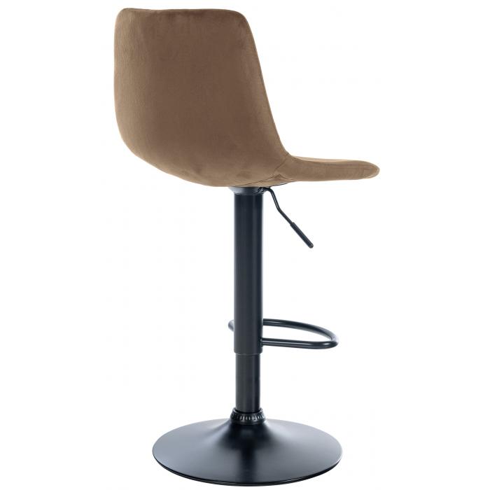 Barhocker HLO-CP252 Samt Schwarz ~ braun