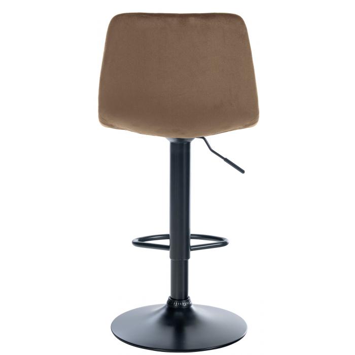 Barhocker HLO-CP252 Samt Schwarz ~ braun