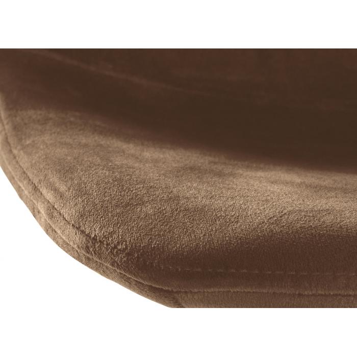 Barhocker HLO-CP252 Samt Schwarz ~ braun