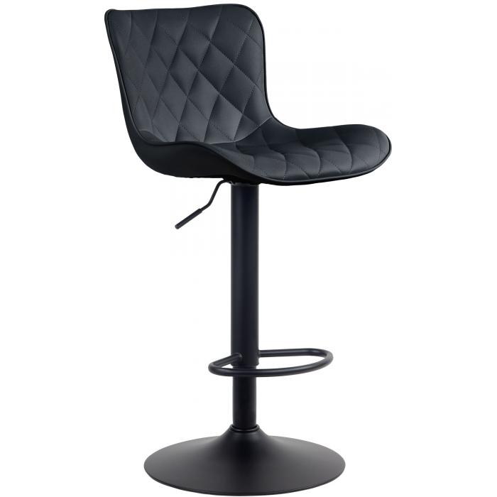 Barhocker HLO-CP254 Kunstleder ~ schwarz