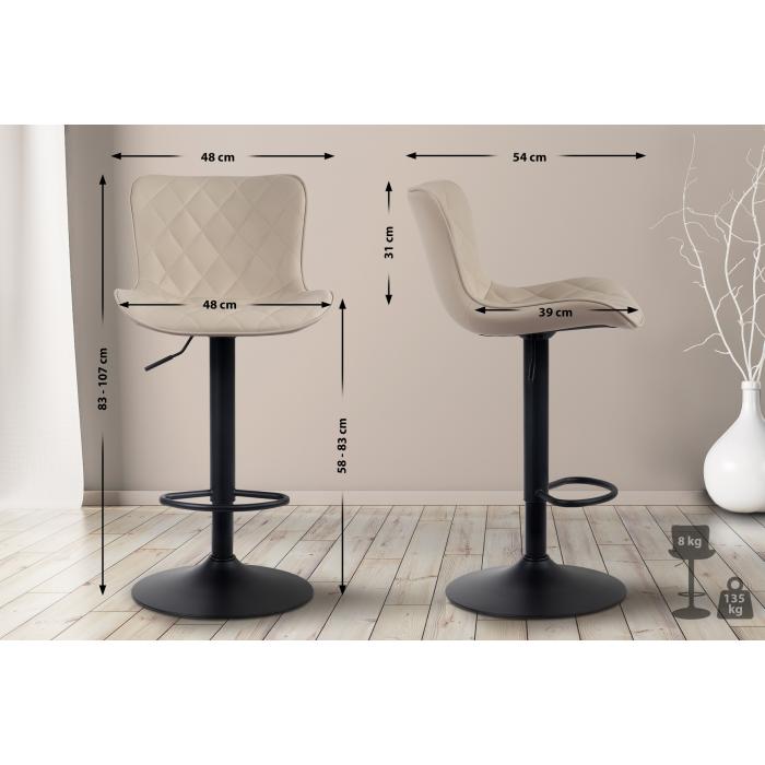 Barhocker HLO-CP254 Kunstleder ~ creme