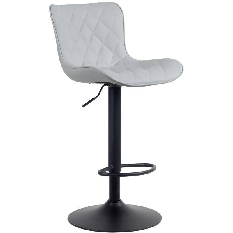 Barhocker HLO-CP254 Kunstleder ~ grau
