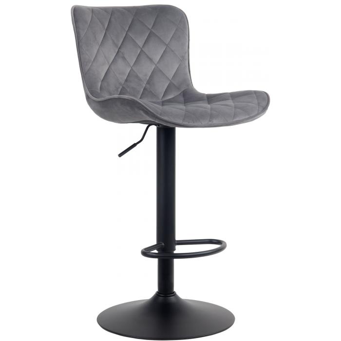 Barhocker HLO-CP255 Samt ~ dunkelgrau