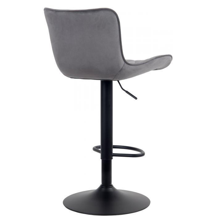 Barhocker HLO-CP255 Samt ~ dunkelgrau
