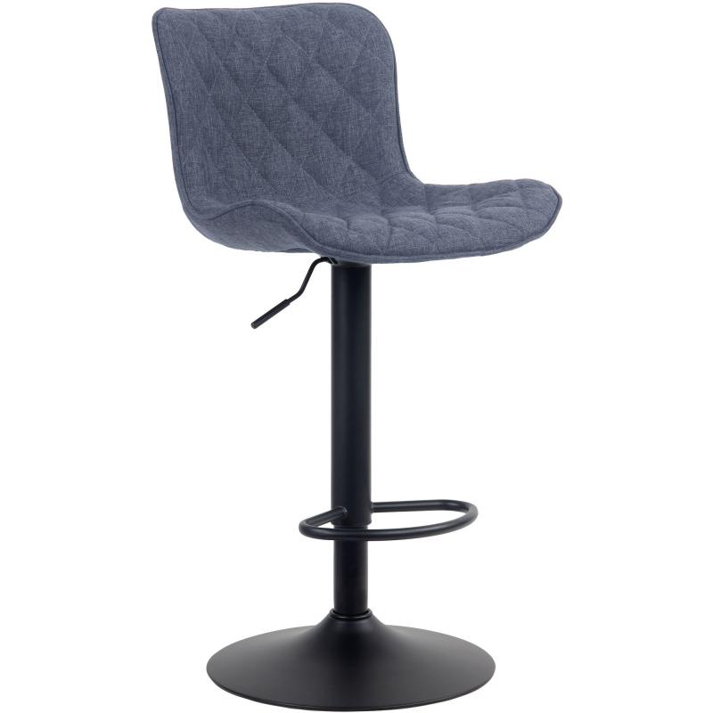 Barhocker HLO-CP256 Stoff ~ blau