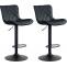2er Set Barhocker HLO-CP254 Kunstleder ~ schwarz