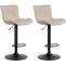 2er Set Barhocker HLO-CP254 Kunstleder ~ creme