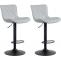 2er Set Barhocker HLO-CP254 Kunstleder ~ grau